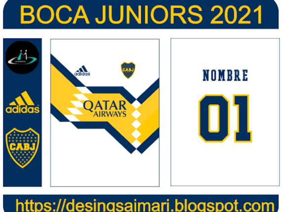 VECTOR CAMISETA BOCA JUNIORS 2020-21