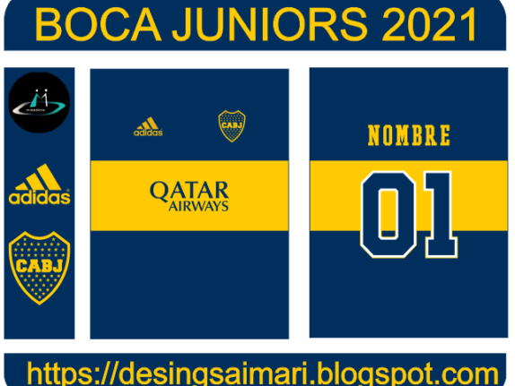 VECTOR CAMISETA BOCA JUNIORS 2020-21 LOCAL