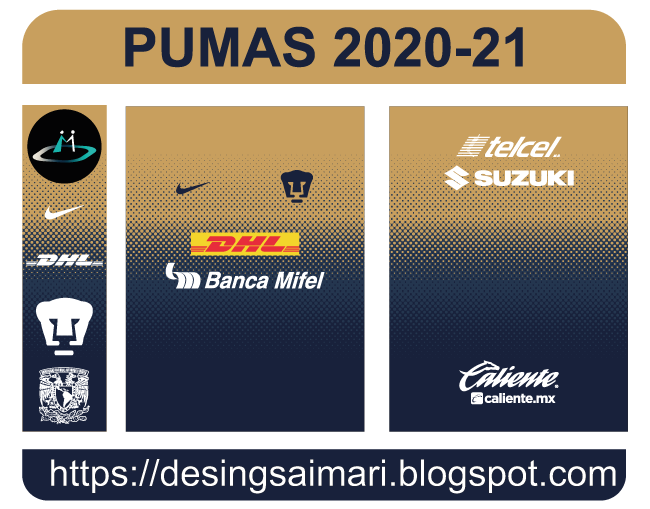 Pumas UNAM Playera NIKE 2020 vector