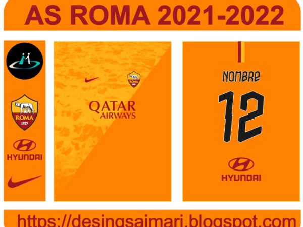 Uniforme As Roma 2021-22 home concept vector Free