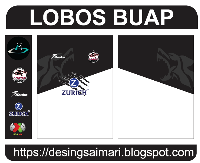 Lobos Buap 2017-18 Black Vector Free