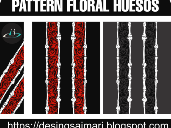 Pattern Floral Huesos Vector Download