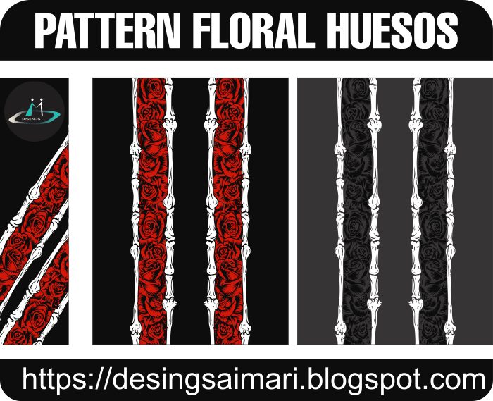 Pattern Floral Huesos Vector Download