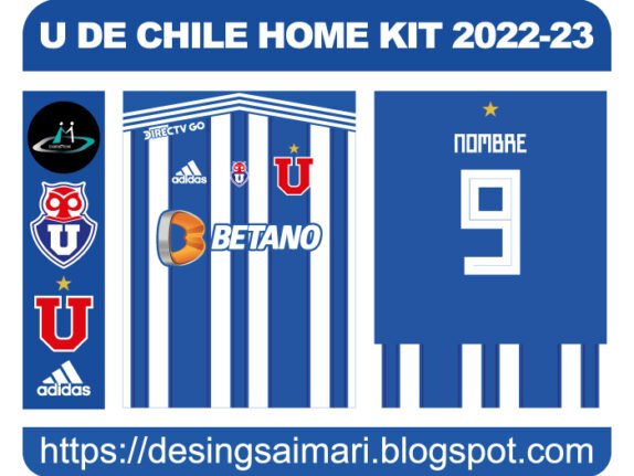 U DE CHILE HOME KIT 2022-23 VECTOR