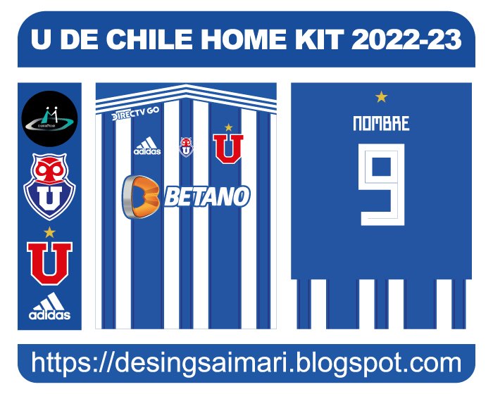 U DE CHILE HOME KIT 2022-23 VECTOR