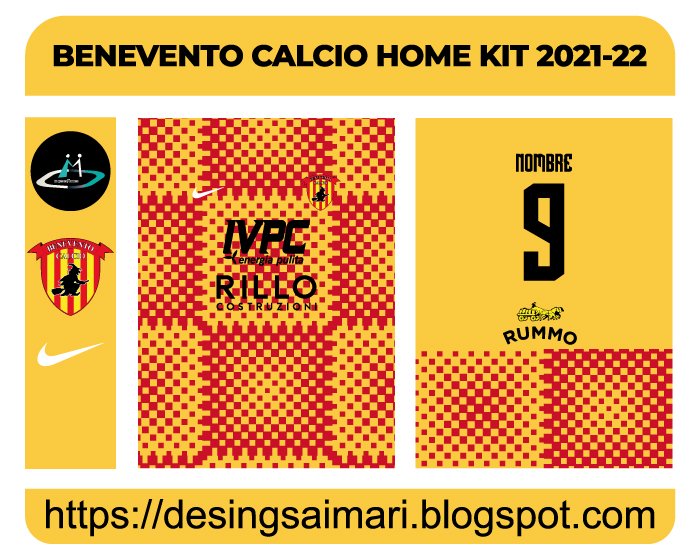 BENEVENTO CALCIO HOME KIT 2021-22 FREE DOWNLOAD