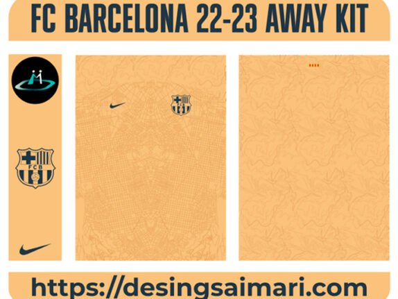 Fc Barcelona 2022-23 Away Kit Vector