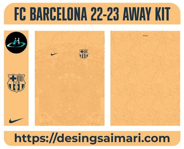Fc Barcelona 2022-23 Away Kit Vector