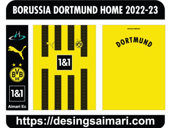 Borussia Dortmund Home Replica 2022-23 Vector Free Download