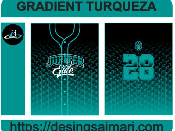 Diseño Gradient Turqueza Negro