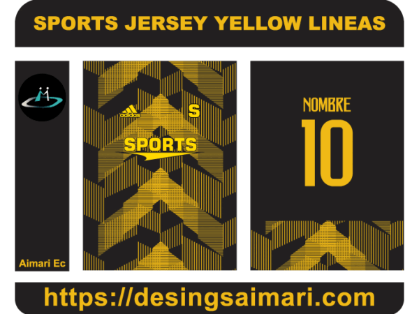 SPORTS JERSEY YELLOW LINEAS