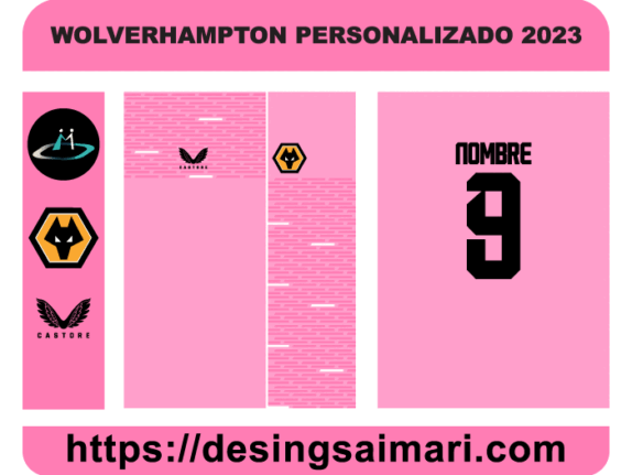 WOLVERHAMPTON ROSA PERSONALIZADO 2023