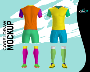 mockup uniforme completo de futbol para coreldraw