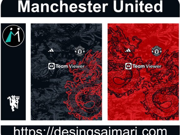 Manchester United 2023 Concept Dragons vector camiseta