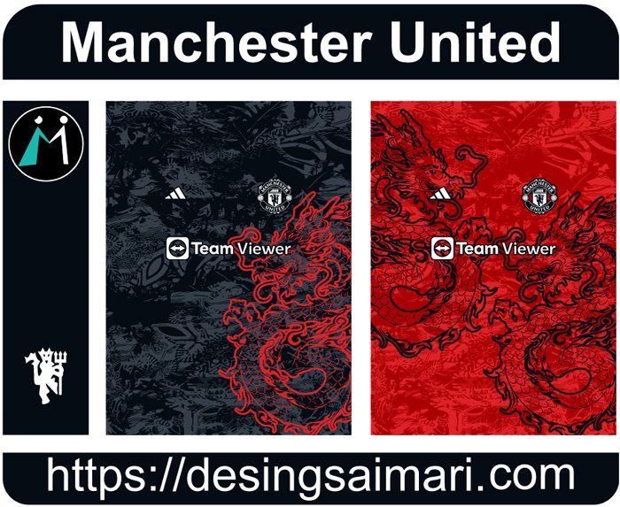 Manchester United 2023 Concept Dragons vector camiseta