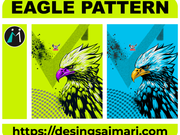 Eagles Pattern Grunge Neon Vecto