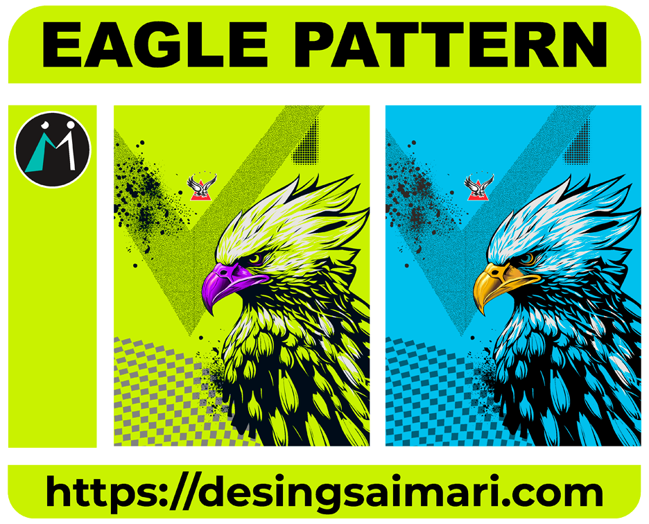 Eagles Pattern Grunge Neon Vecto