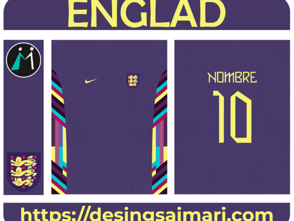 England Euro 2024 Away Kit Vector