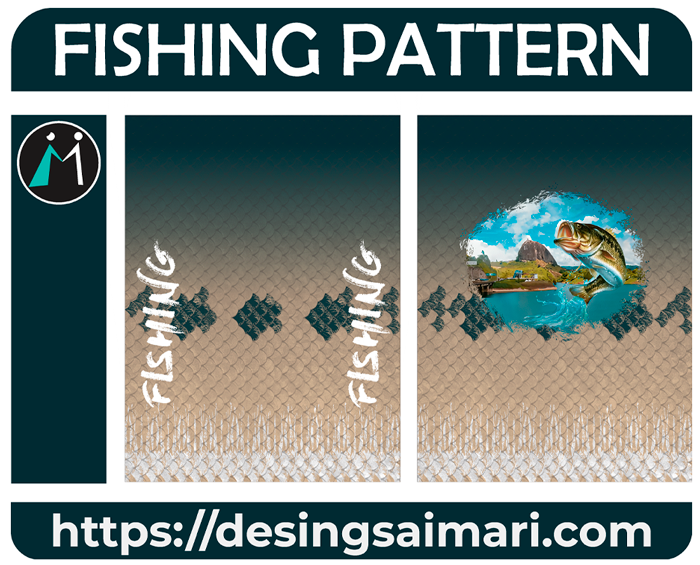 Fishing Pattern Sports Green Vector