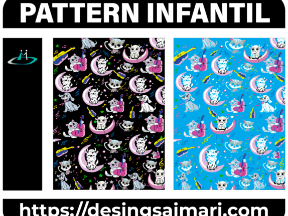 Pattern Infantil Mascotas vector