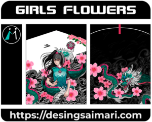 Girl Flowers Dragons Concept