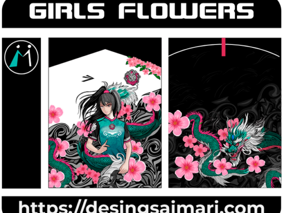 Girl Flowers Dragons Concept