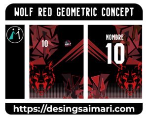 Wolf Red Geometric Concept
