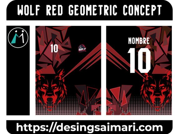 Wolf Red Geometric Concept