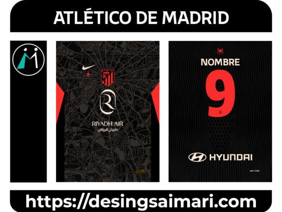 Atlético de Madrid Black Spiderman Grunge