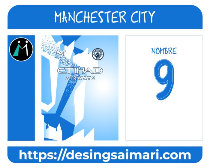 Manchester City Grunge Blue Concept