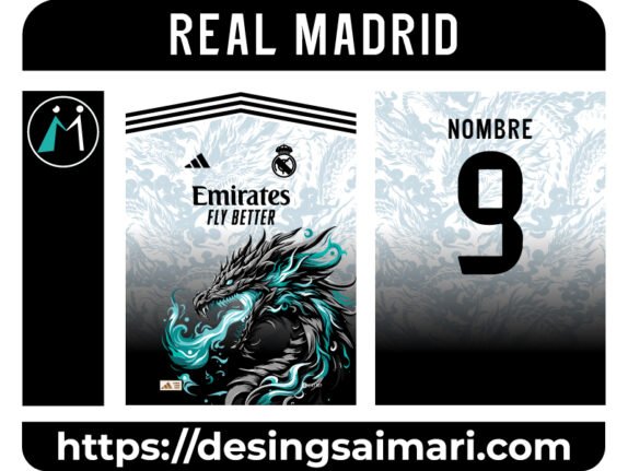 Real Madrid Dragon Blue Flame