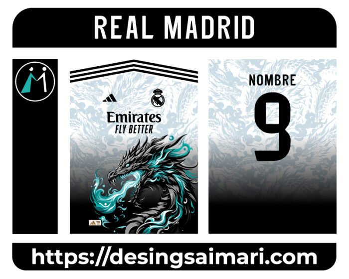 Real Madrid Dragon Blue Flame