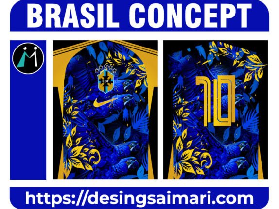 Jersey Concept Brasil Floral Dorado Azul